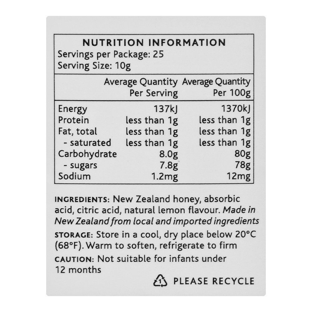 DownUnder Manuka Honey & Lemon, MGO 83+, 250g