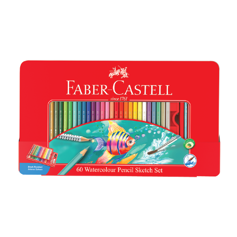 Faber Castell 60 Water Colour Pencils Tin Case - Stockist.pk