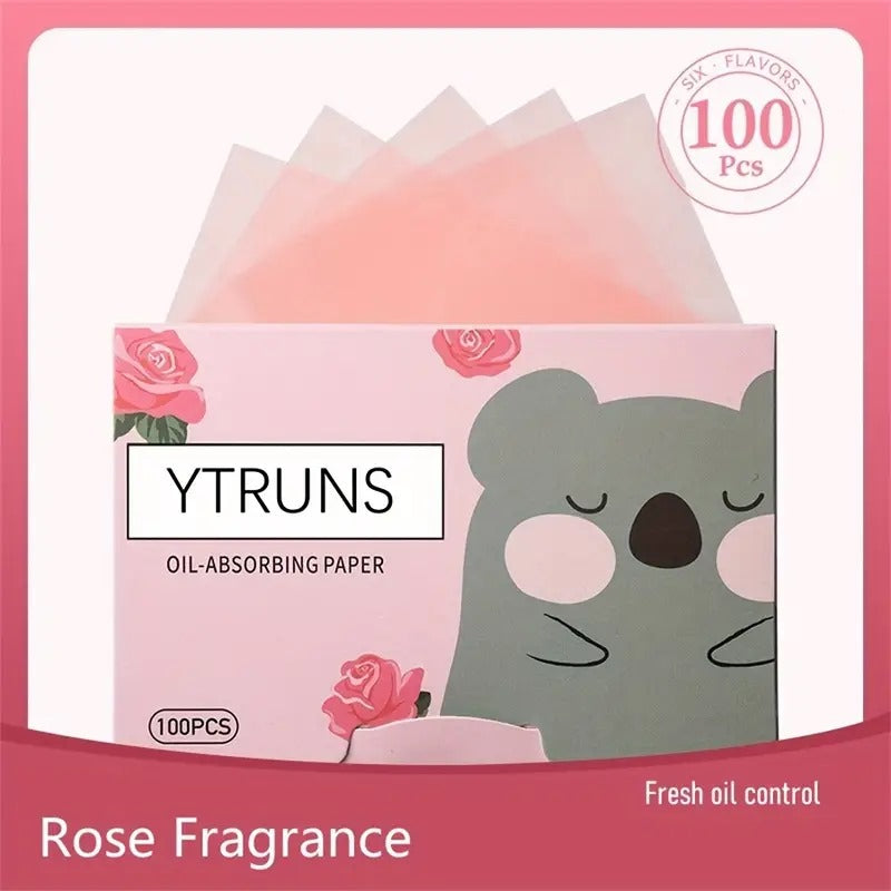 100pcs Boxed Scented Oil Absorbing Paper For Facial Oil Control And Cleansing