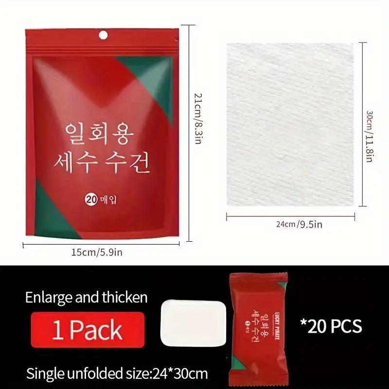 20pcs Compact Disposable Towels