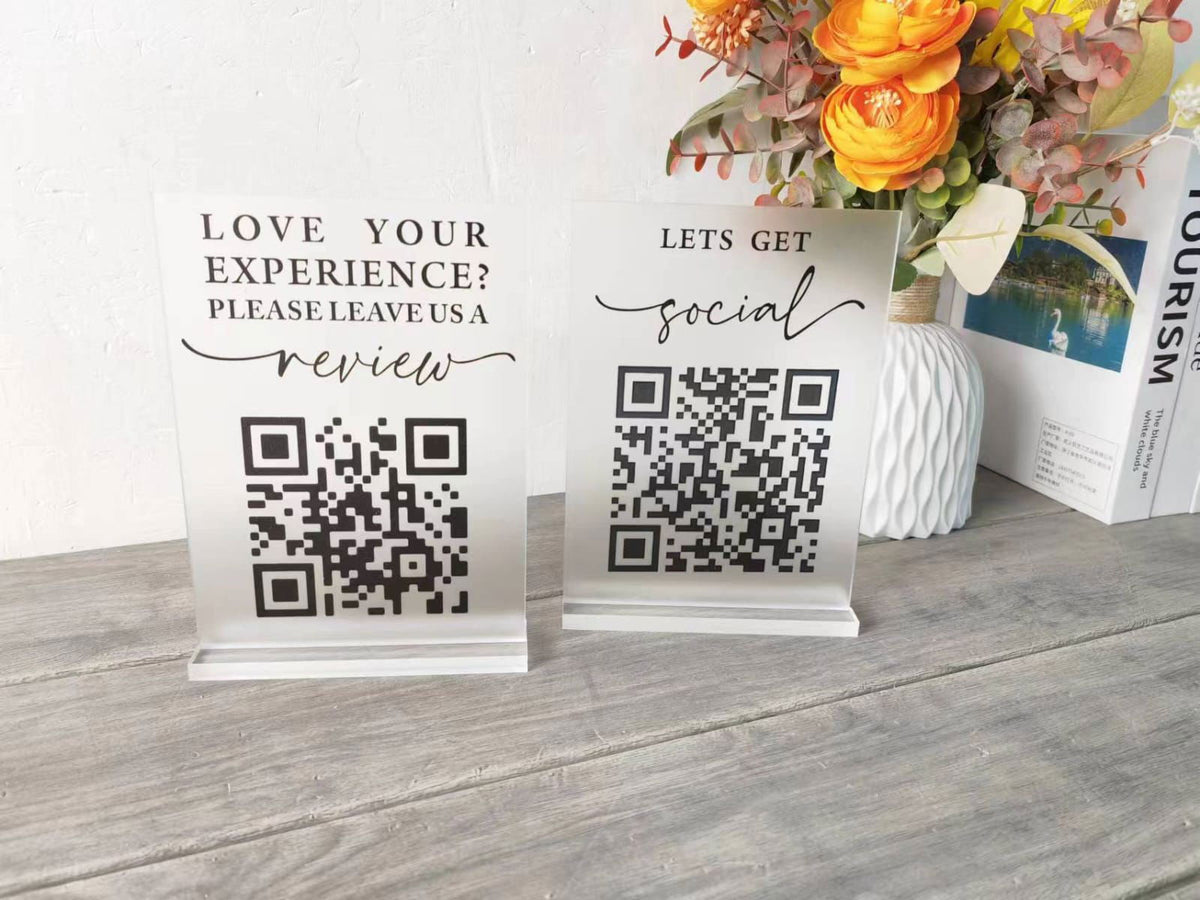 Customized Business Leave a Review & QR Code Sign - Stockist.pk