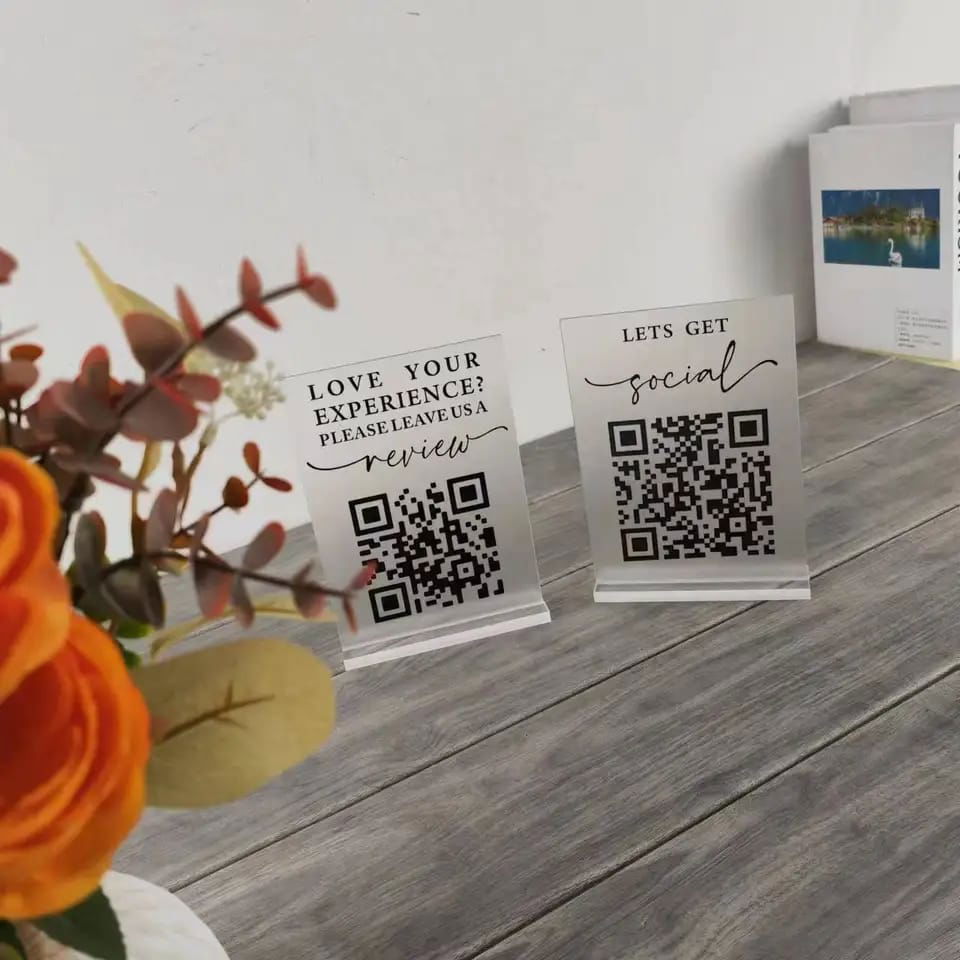 Customized Business Leave a Review & QR Code Sign - Stockist.pk