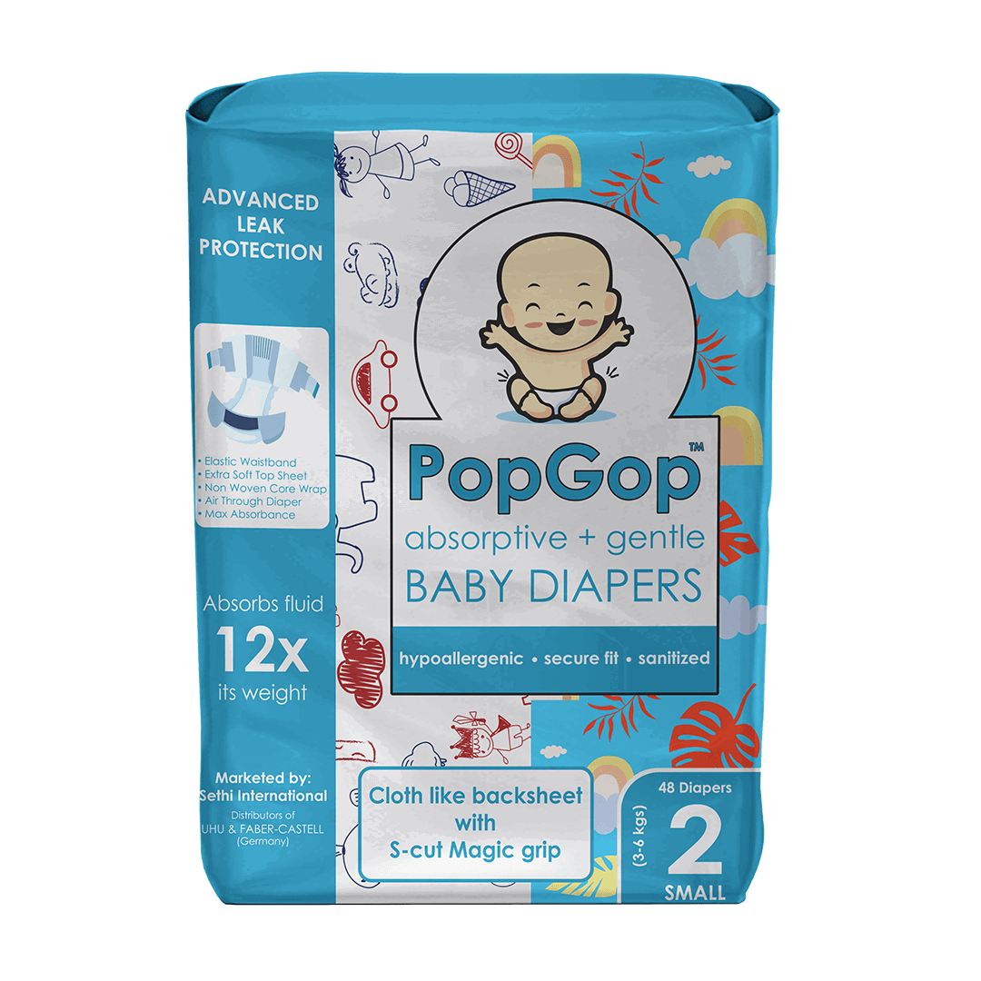 PopGop Baby Diapers Small (Size 2) (48 Pcs) - Stockist.pk