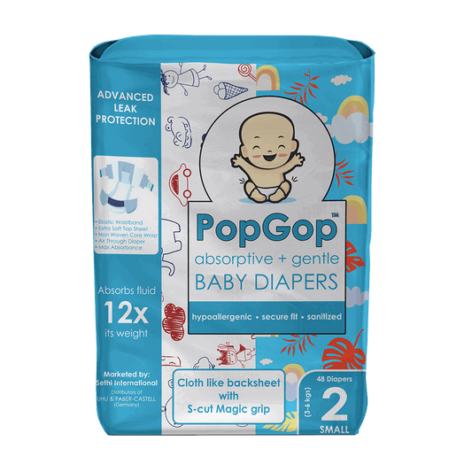 PopGop Baby Diapers Small (Size 2) (48 Pcs) - Stockist.pk