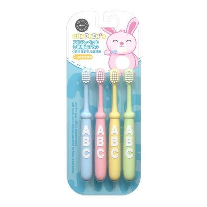 Pack of 4 MikolifeQ Cute Children Small Head Soft Bristle Toothbrush