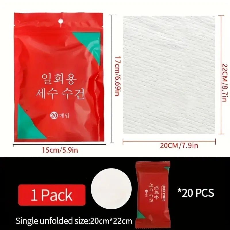20pcs Compact Disposable Towels