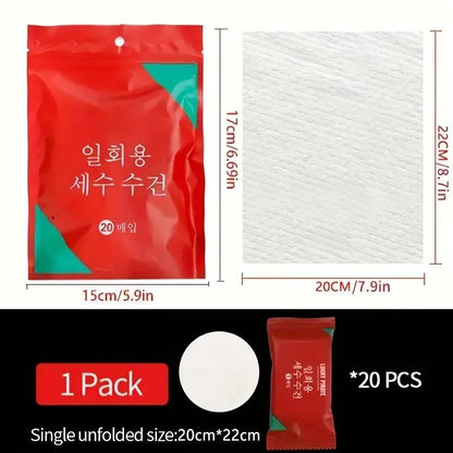 20pcs Compact Disposable Towels