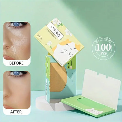 100pcs Boxed Scented Oil Absorbing Paper For Facial Oil Control And Cleansing
