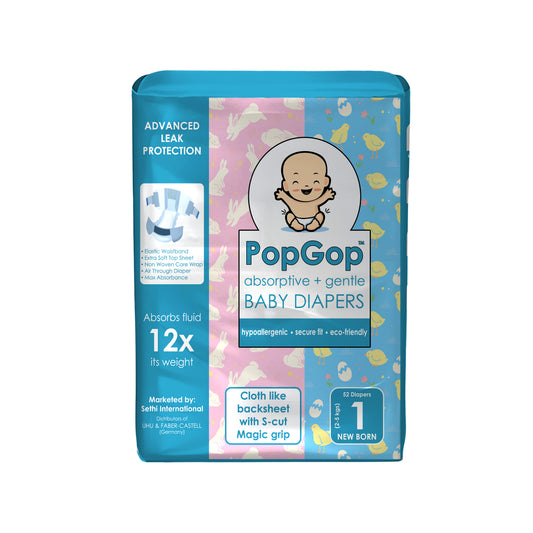 PopGop® Economy Packing – (Size 1) New-Born – 52 Pcs